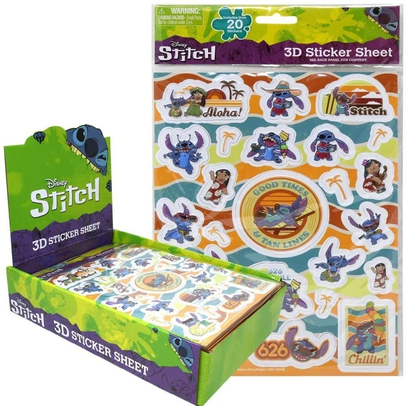 Stitch 3D Stickers Sheet, Disney, 1 Count