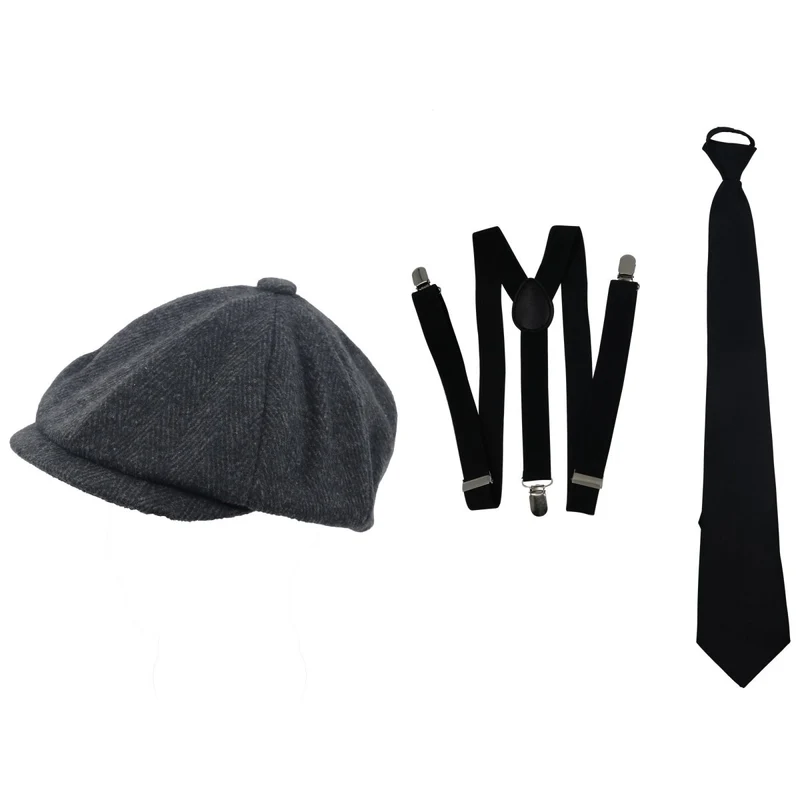 Grey 20s Gangster Accessory Set for Adults