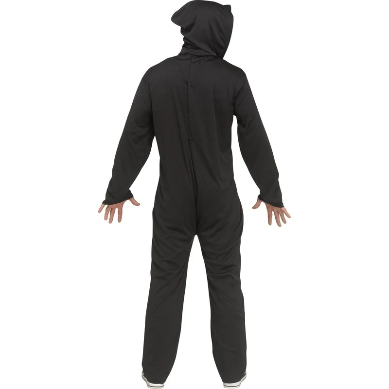 Skeleton Phantom Costume for Adults, Jumpsuit with Hooded Mask