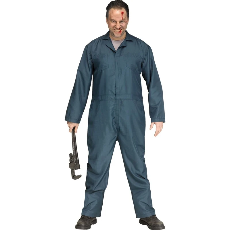 Maniac Mechanic Costume for Adults, Blue Coveralls