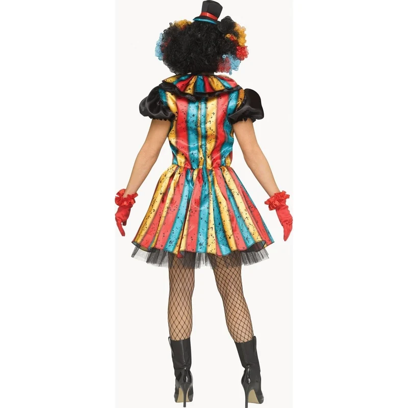 Carny Clown Costume for Adults, Multicolored Dress