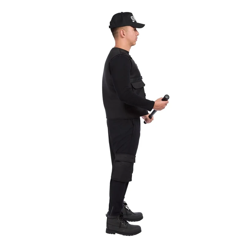 Swat Costume for Adults, Vest, Cap and Leg Pouch
