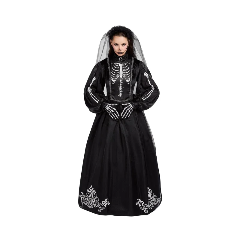 Princess Skeleton Costume for Adults, Black Dress