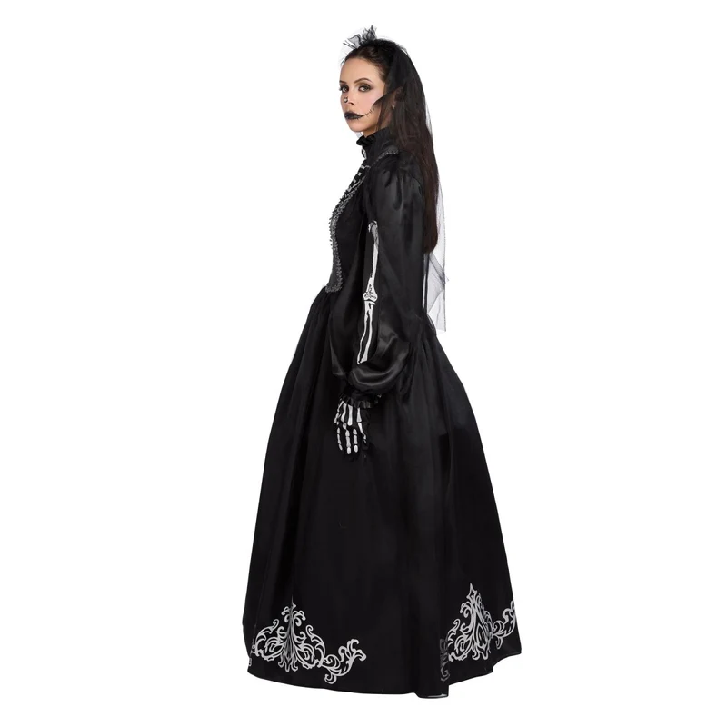 Princess Skeleton Costume for Adults, Black Dress