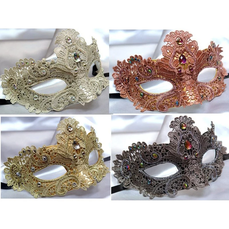 Brocade Lace Venetian Mask, Assortment, 1 Count