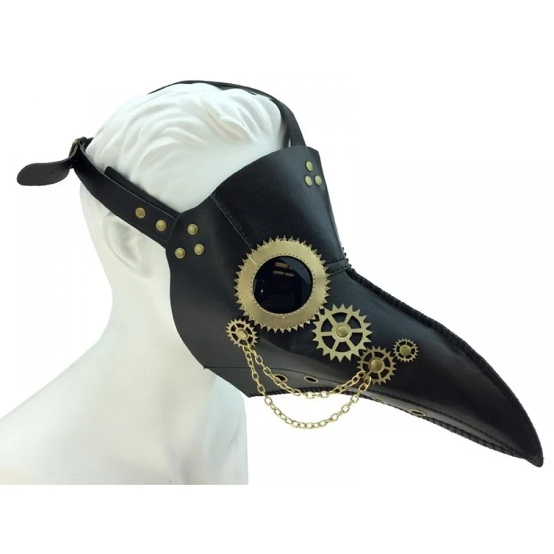 Faux Leather Plague Doctor Mask for Adults