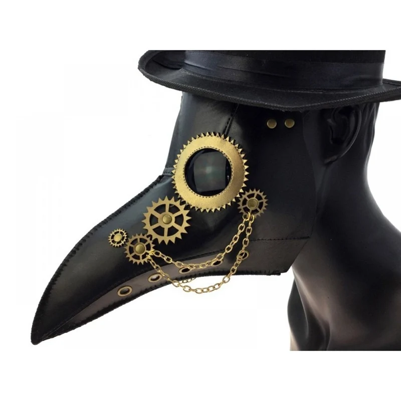 Faux Leather Plague Doctor Mask for Adults