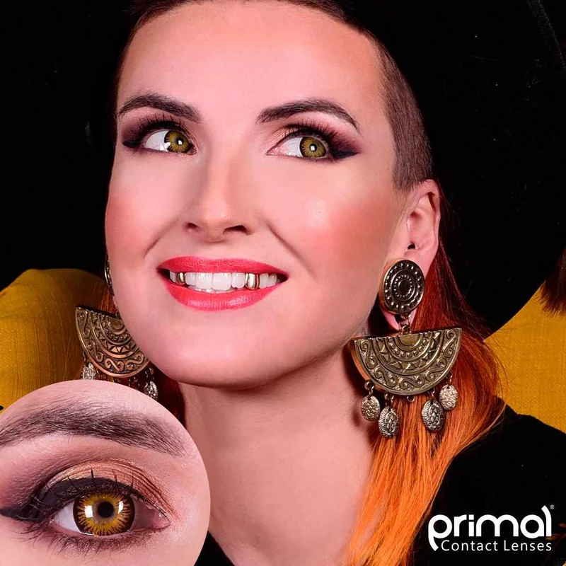 PRIMAL® Temptress Chestnut - Brown Coloured Contact Lenses, 3 Month Usage