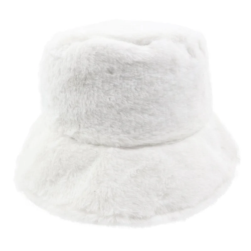 White Faux Fur Hat for Adults