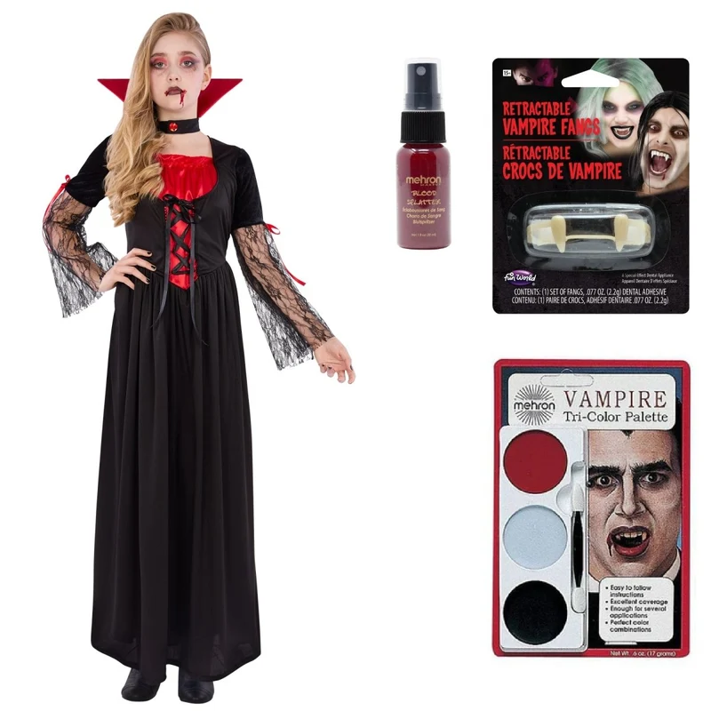 Classic Vampress Costume Kit for Kids