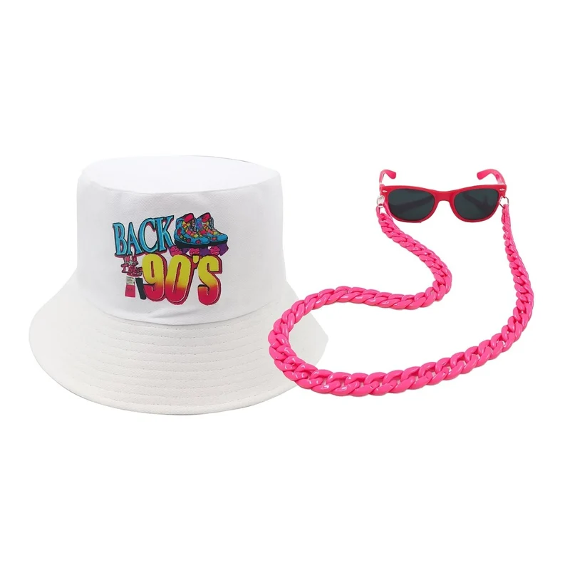 White 90s Retro Accessory Kit for Adults
