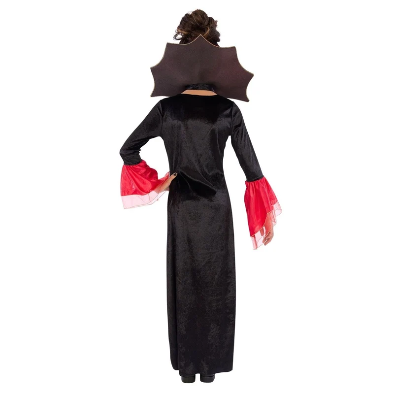 Victorian Vampire Costume for Kids, Black and Red Dress