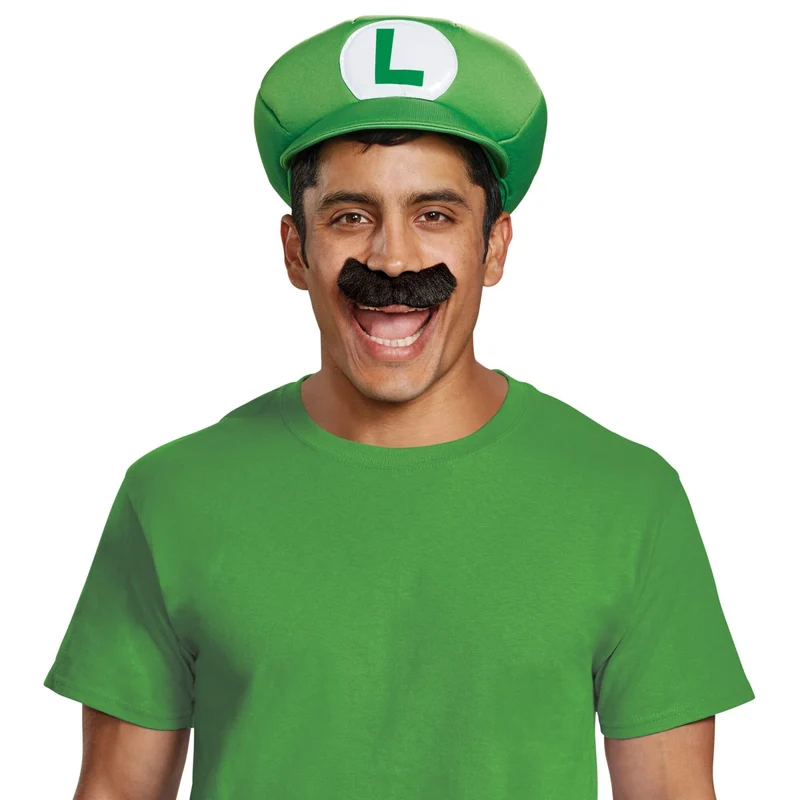 Luigi Hat and Mustache for Adults, Super Mario Bros