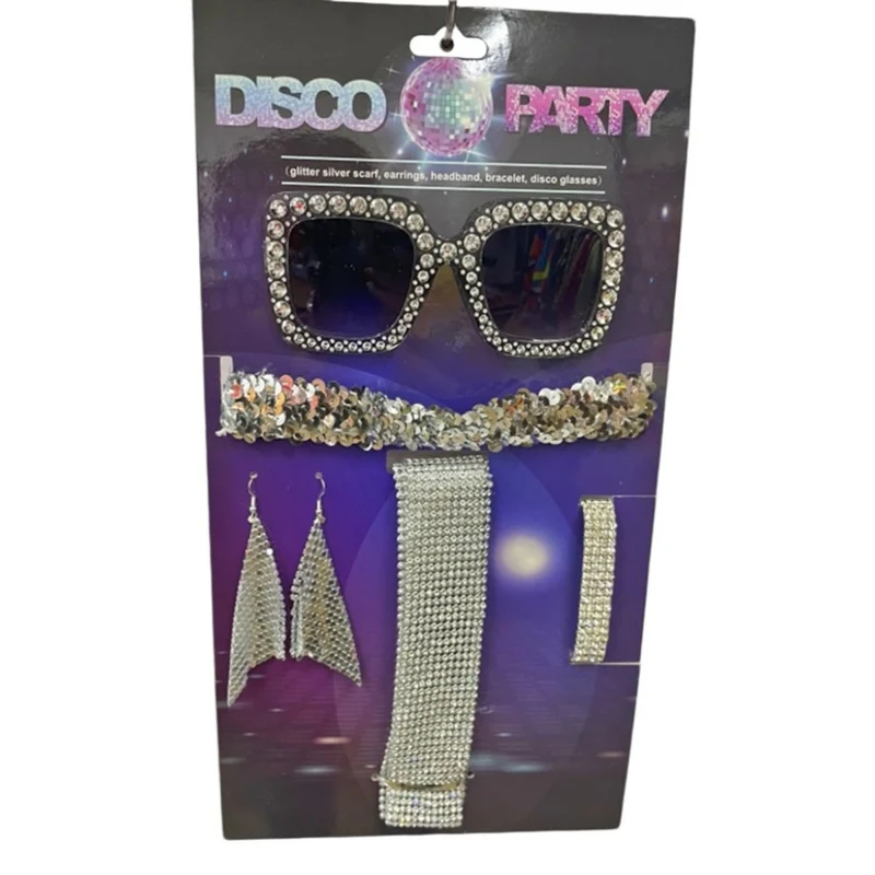 Silver Party Disco Accessory Kit for Adults