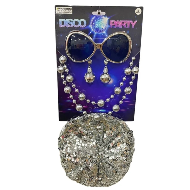 Silver Disco Accessory Kit for Adults