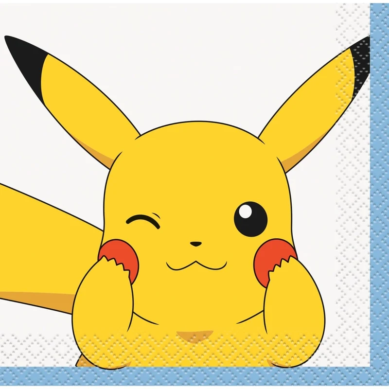 Pokémon Birthday Small Beverage Napkins, 16 Count