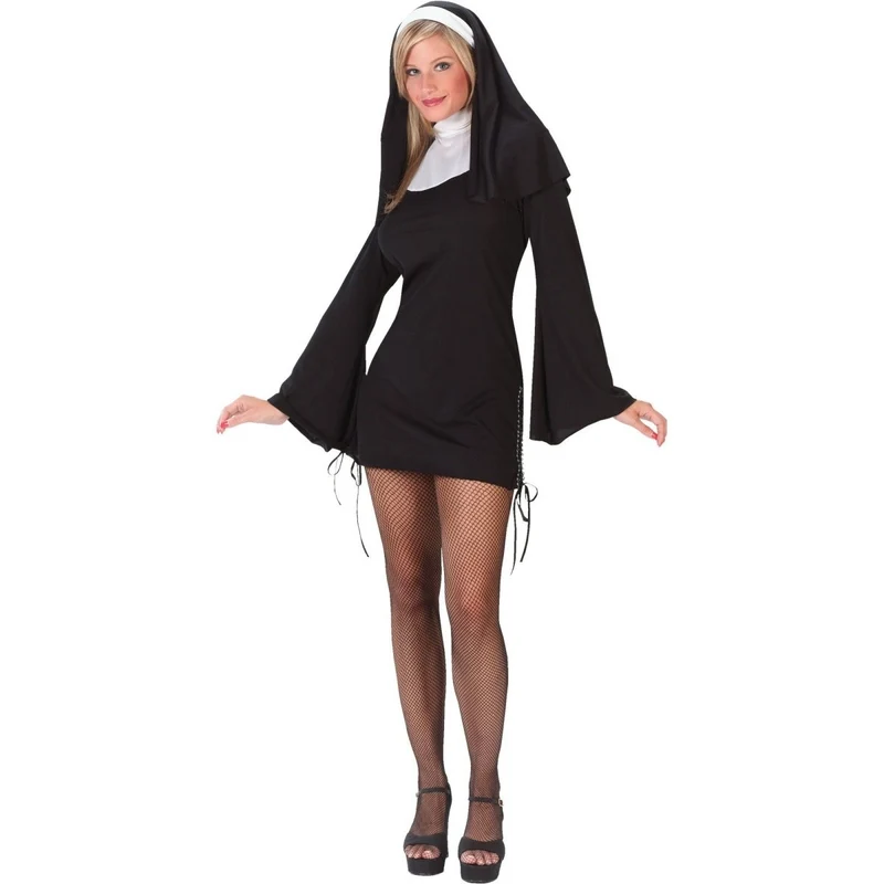 Naughty Nun Costume for Adults, Dress and Veil