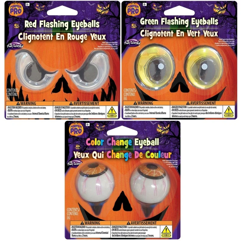 Light Up Pumpkin Eyeball, Assortment, 1 Count