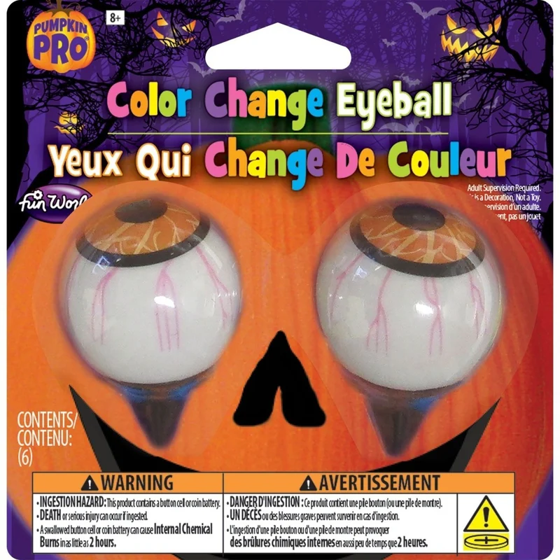 Light Up Pumpkin Eyeball, Assortment, 1 Count