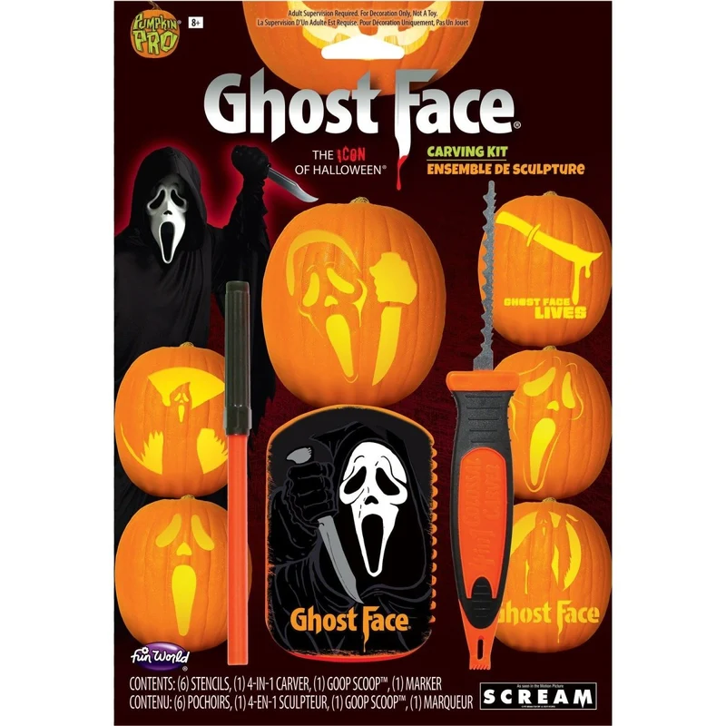 Ghost face pumpkin carving kit, 1 Count