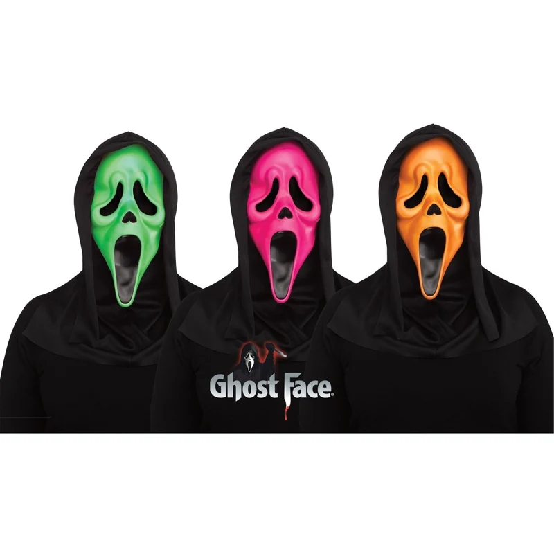 Ghost Face Fluorescent Mask for Adults, Scream, Assortment, 1 Count