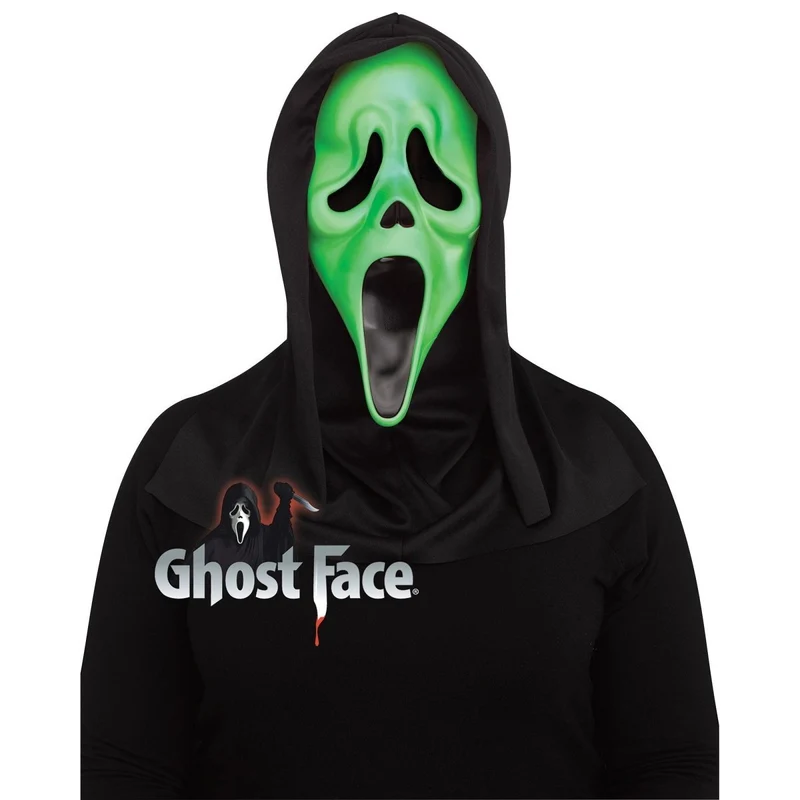 Ghost Face Fluorescent Mask for Adults, Scream, Assortment, 1 Count
