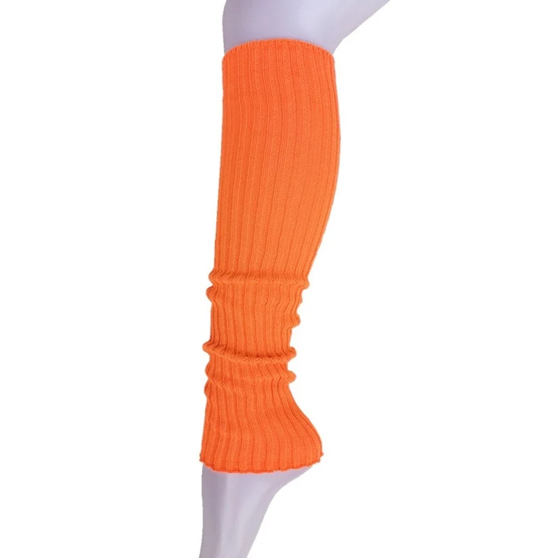 Neon Orange Leg Warmers for Adults