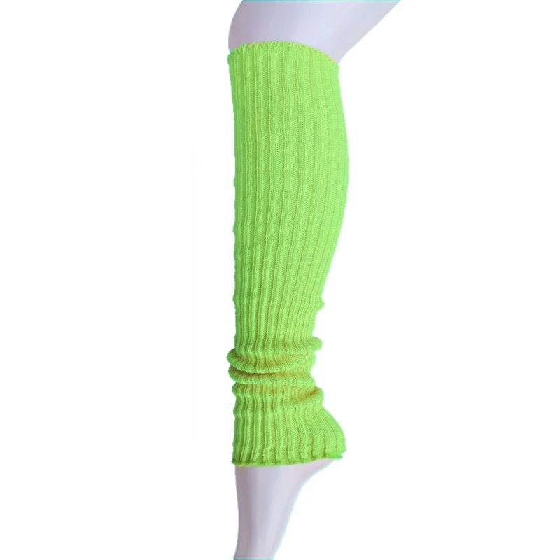 Neon Yellow Leg Warmers for Adults