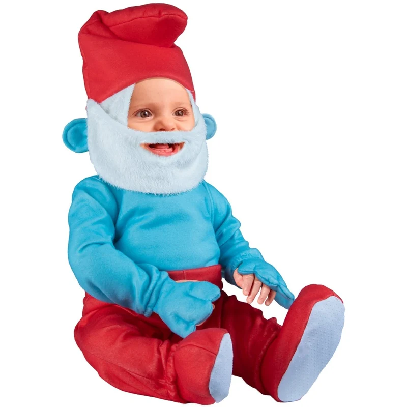 Papa Smurf Costume for Toddlers, Jumpsuit and Hat