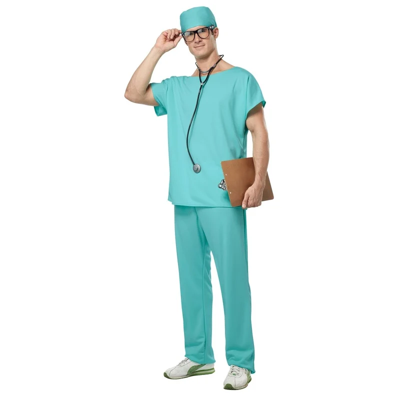 Doctor Scrubs Costume for Adults, Top, Pants and Accessories