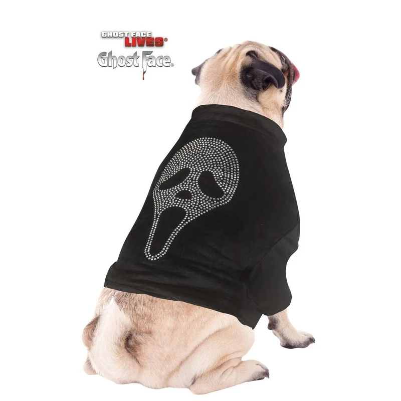 Ghost Face Silver Bling Costume for Pets, Scream