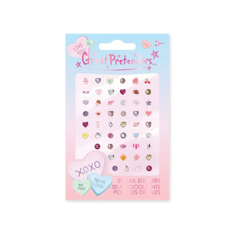 Hearts Nail Stickers, 50 Count