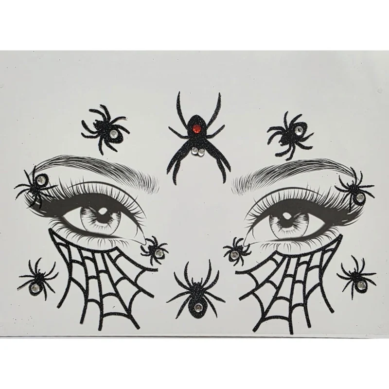 Spider Queen Face Art Crystal Stickers, 1 Count