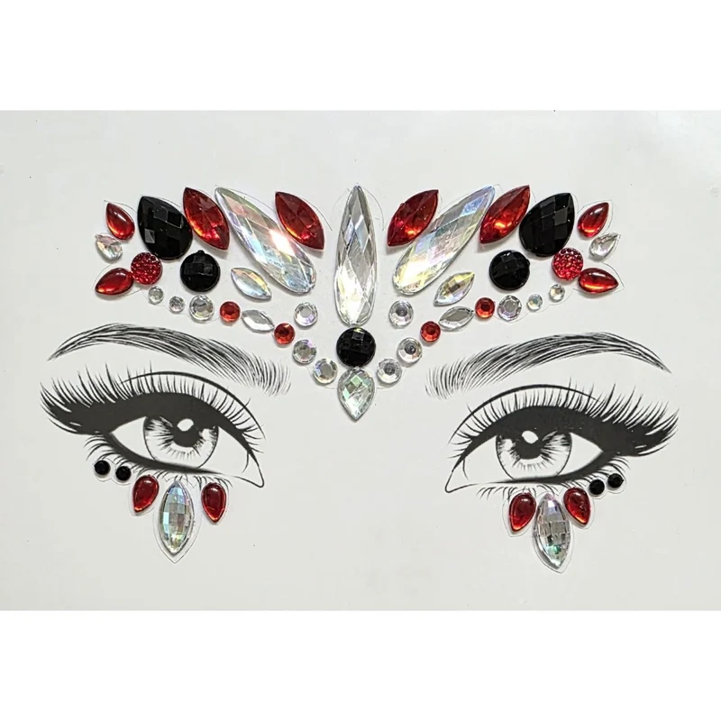 Dia de los Muertos Face Art Crystal Stickers, 1 Count
