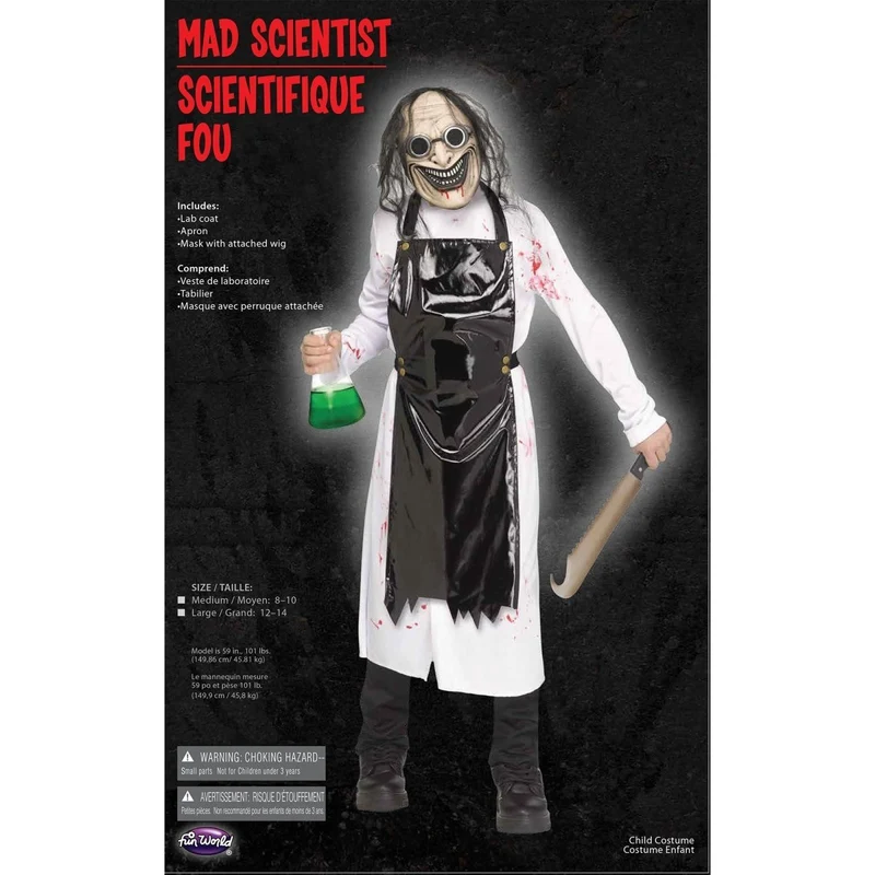 Mad Scientist Costume for Kids, Blood-Spattered Lab Coat