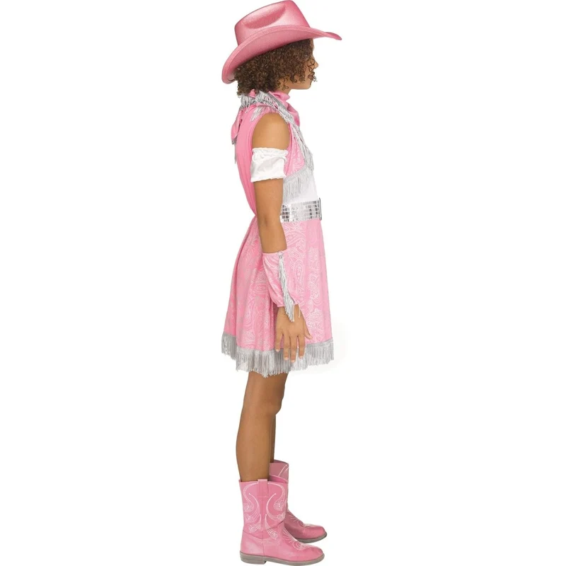 Sparkle Cowgirl Costume for Kids, Pink and White Dress