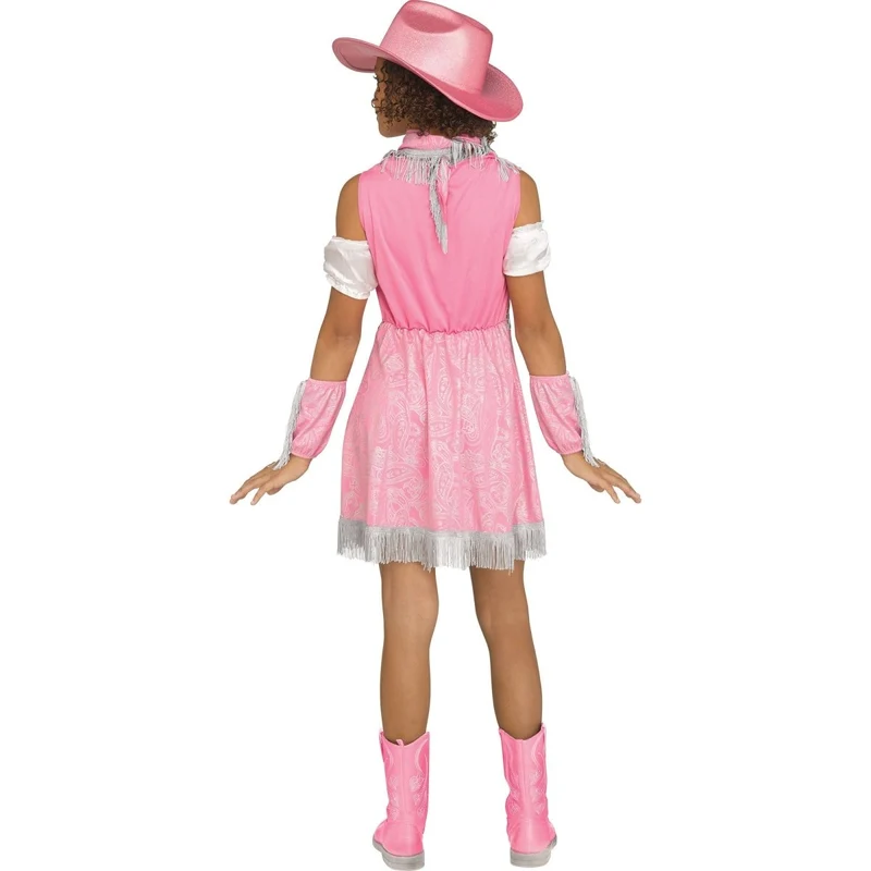 Sparkle Cowgirl Costume for Kids, Pink and White Dress