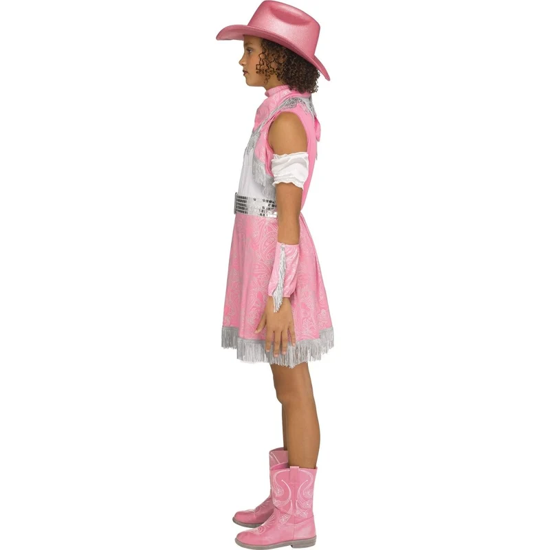 Sparkle Cowgirl Costume for Kids, Pink and White Dress