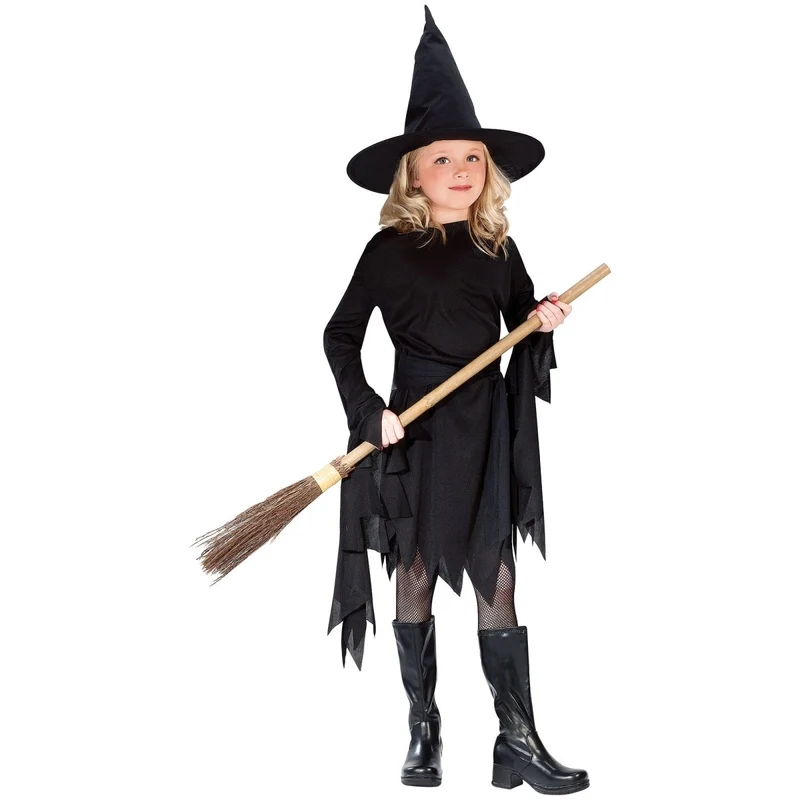 Witchy Witch Costume for Kids, Black Dress and Hat