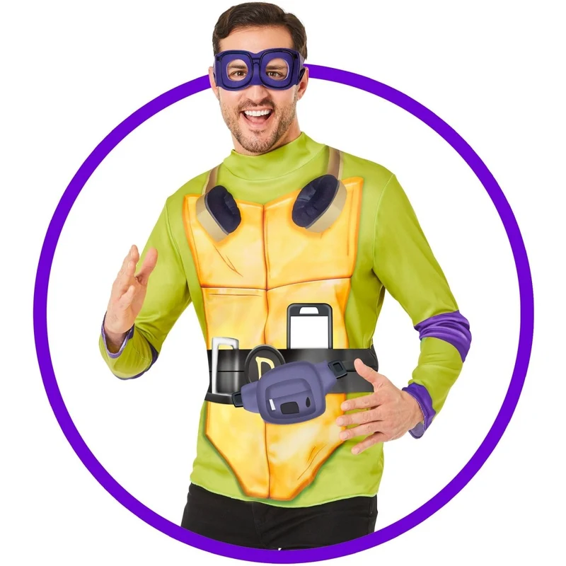 Teenage Mutant Ninja Turtles Donnie Wear Kit for Adults, Shirt and Mask
