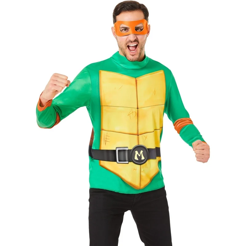 Teenage Mutant Ninja Turtles Mikey Wear Kit for Adults, Shirt and Mask