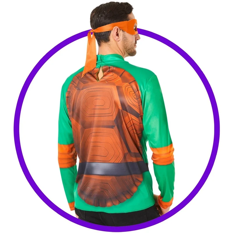 Teenage Mutant Ninja Turtles Mikey Wear Kit for Adults, Shirt and Mask