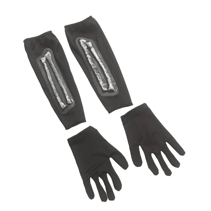 Bone Reaper Costume for Kids, Black Hooded Cape and Dress
