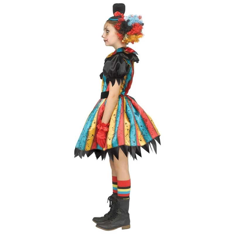 Carny Clown Costume for Kids, Multicolored Dress