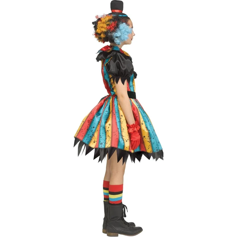Carny Clown Costume for Kids, Multicolored Dress