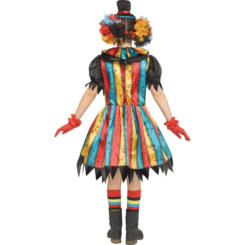 Carny Clown Costume for Kids, Multicolored Dress