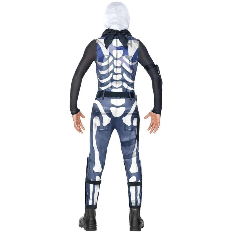 Fortnite Skull Trooper Costume for Kids, Jumpsuit, Bandana, Mask with Hood