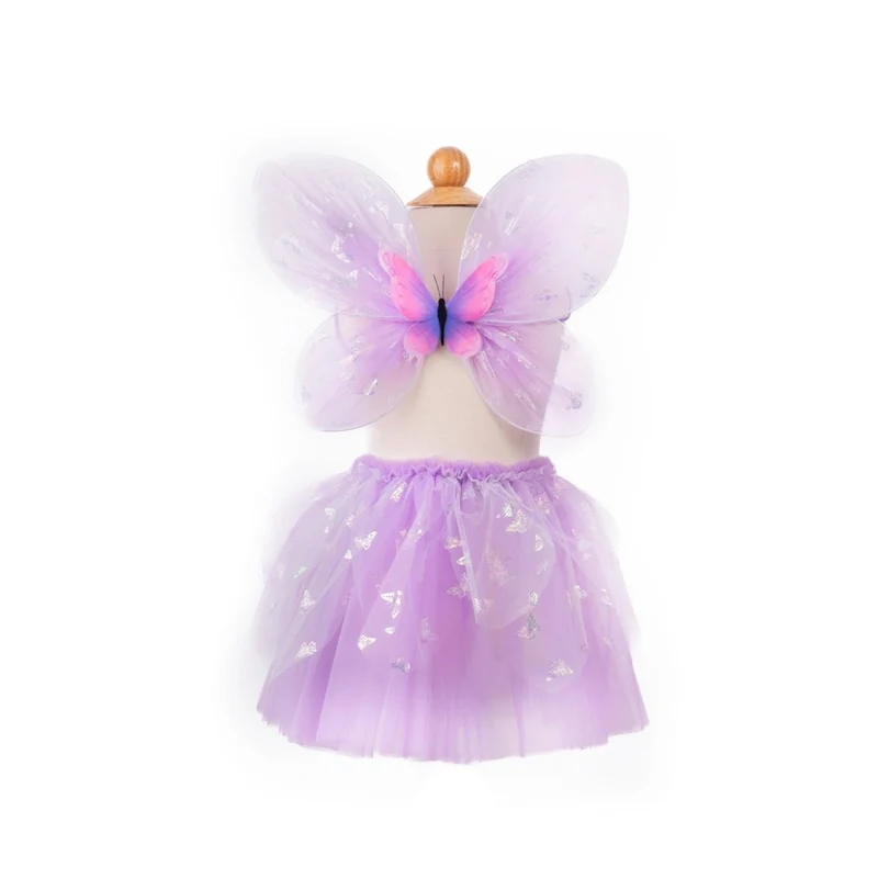 Butterfly Accessory Kit for Kids, Purple, Skirt, Wings and Wand