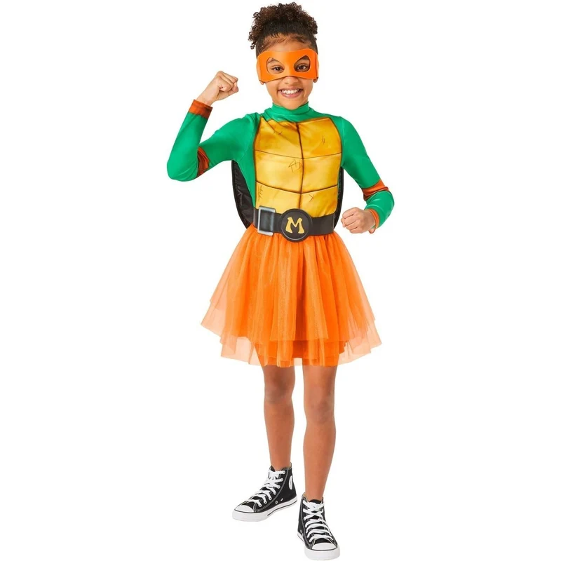 Teenage Mutant Ninja Turtles Mikey Costume for Kids, Dress, Shell, Belt and Mask