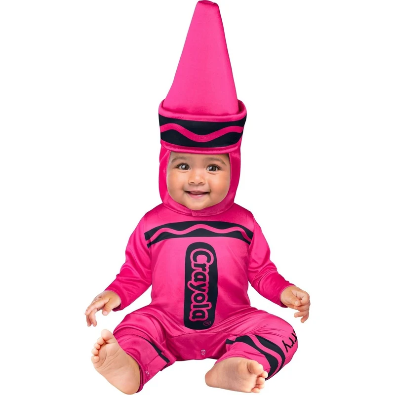 Pink Crayola Costume for Babies, Jumpsuit with Hood